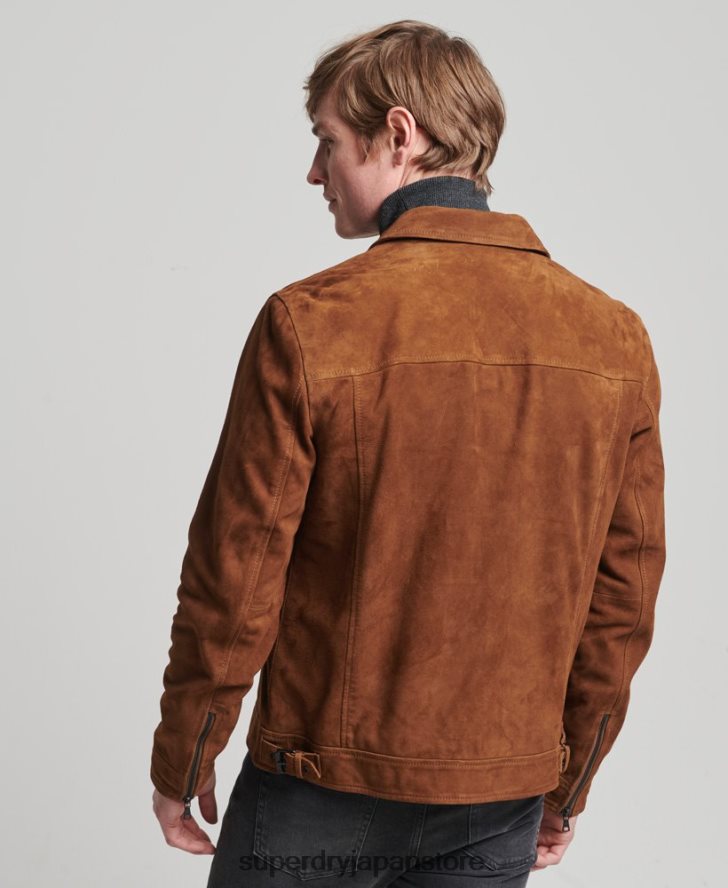 スタジオ コーチ スエード ジャケット 男性 Superdry 衣類 黄褐色 2J62PZ1147