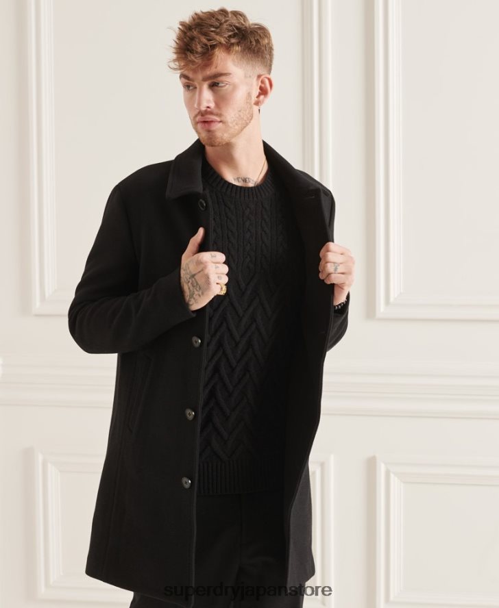 スタジオウールカーコート 男性 Superdry 衣類 黒 2J62PZ1150
