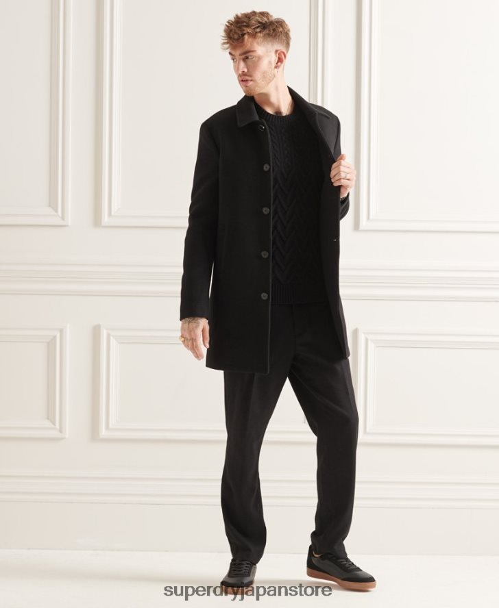 スタジオウールカーコート 男性 Superdry 衣類 黒 2J62PZ1150