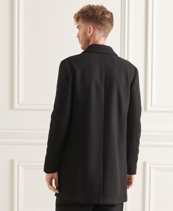 スタジオウールカーコート 男性 Superdry 衣類 黒 2J62PZ1150
