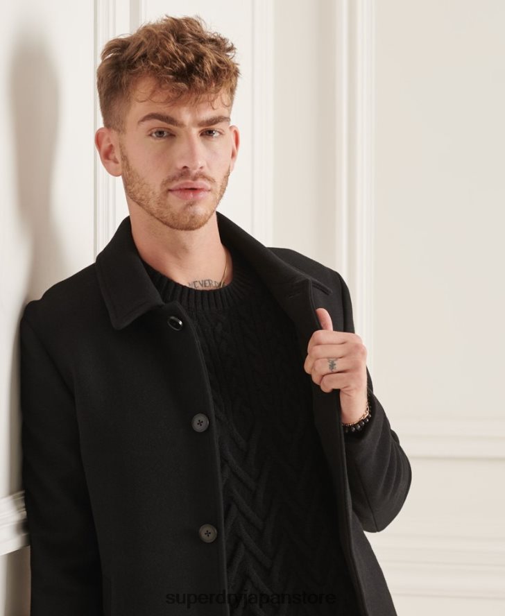 スタジオウールカーコート 男性 Superdry 衣類 黒 2J62PZ1150