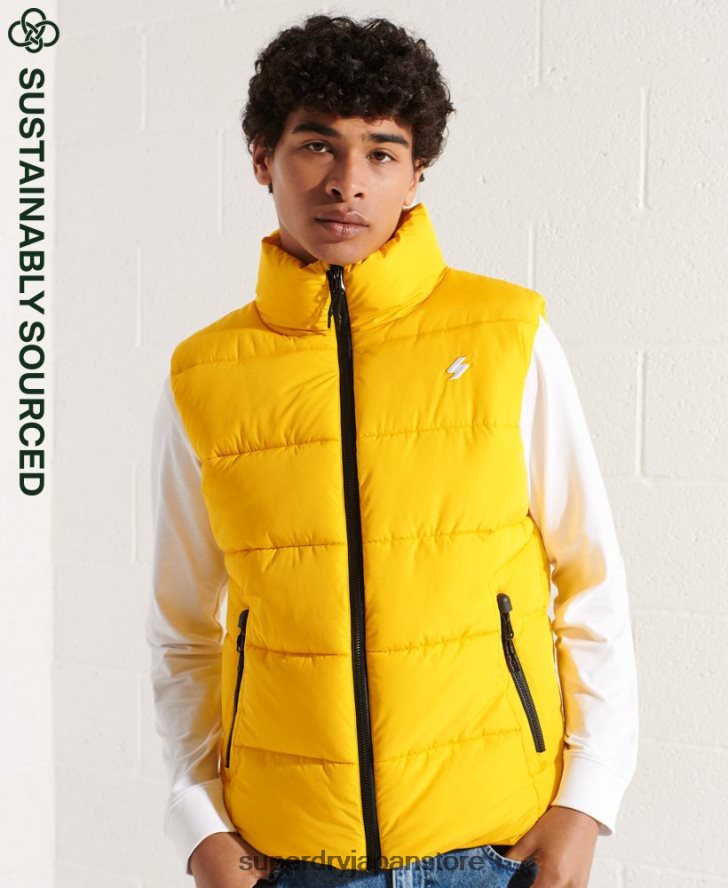 フードなしスポーツパファージレ 男性 Superdry 衣類 黄色 2J62PZ1156
