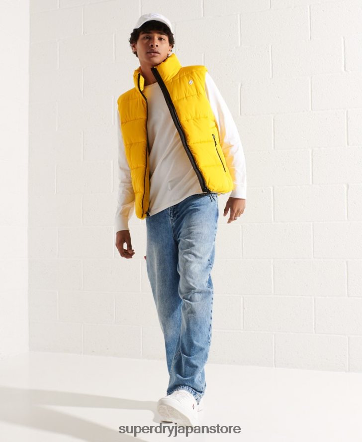 フードなしスポーツパファージレ 男性 Superdry 衣類 黄色 2J62PZ1156