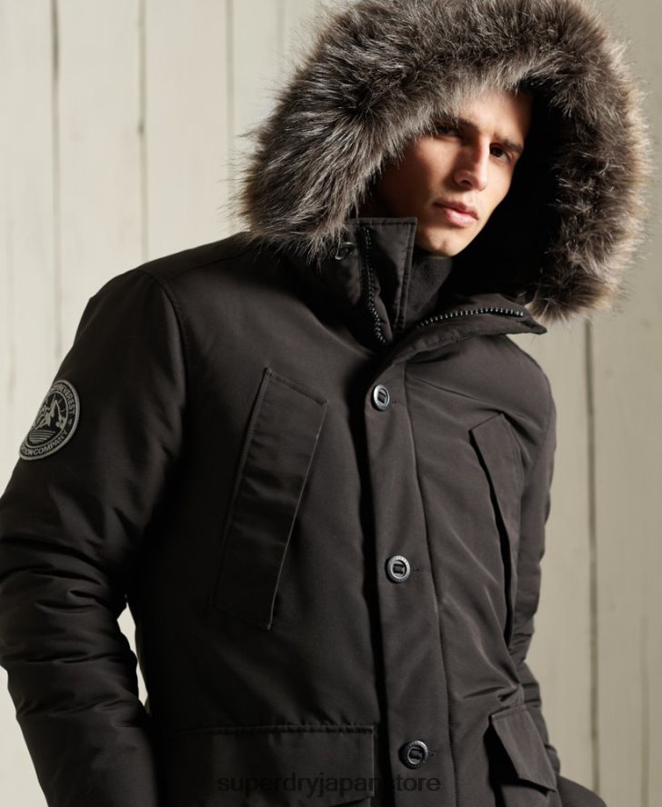 エベレストパーカーコート 男性 Superdry 衣類 黒 2J62PZ1157