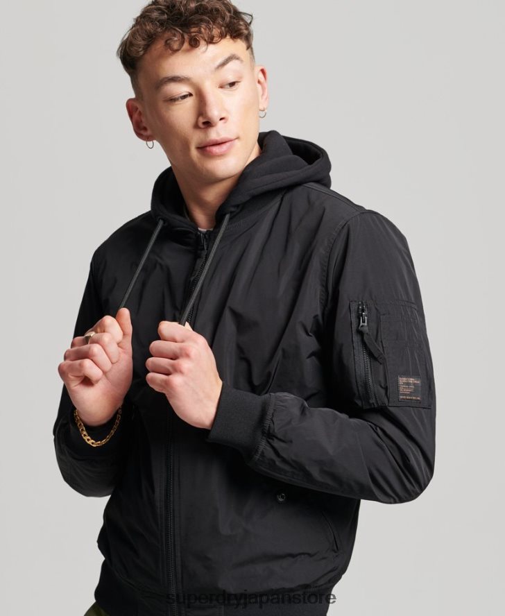 軍用フライトボンバージャケット 男性 Superdry 衣類 黒 2J62PZ1159