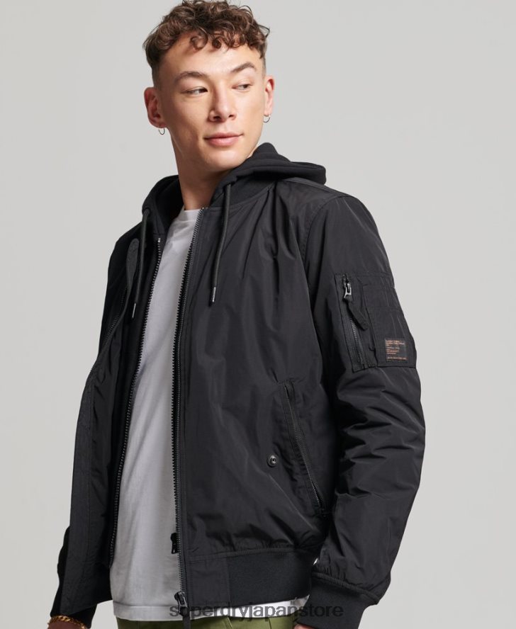 軍用フライトボンバージャケット 男性 Superdry 衣類 黒 2J62PZ1159