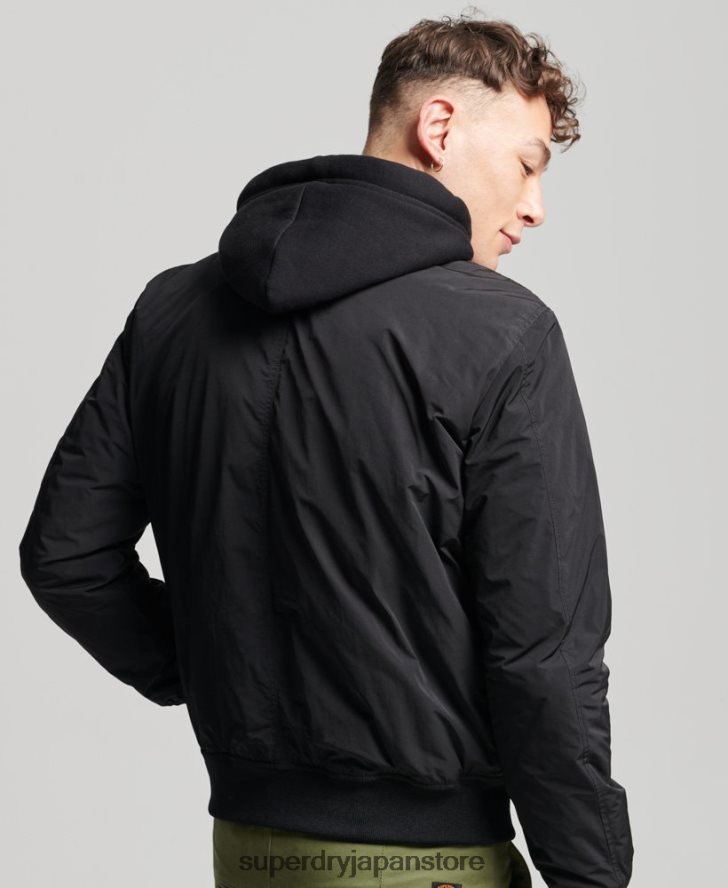 軍用フライトボンバージャケット 男性 Superdry 衣類 黒 2J62PZ1159