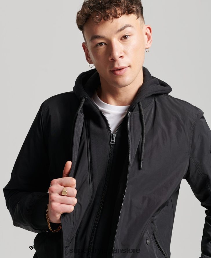 軍用フライトボンバージャケット 男性 Superdry 衣類 黒 2J62PZ1159
