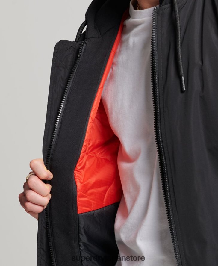 軍用フライトボンバージャケット 男性 Superdry 衣類 黒 2J62PZ1159