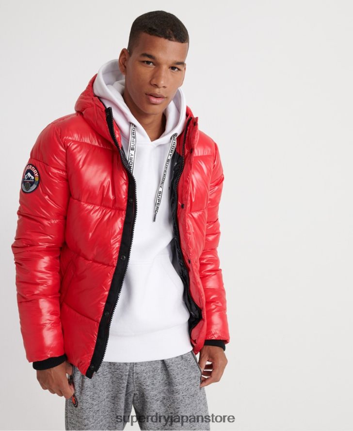 ハイシャインボンバージャケット 男性 Superdry 衣類 赤 2J62PZ1163