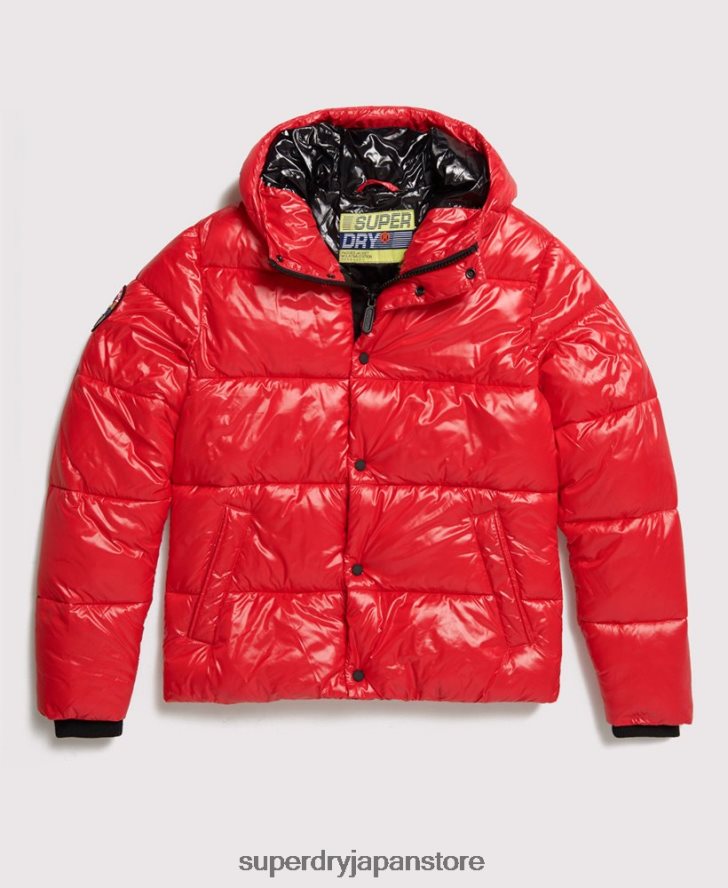 ハイシャインボンバージャケット 男性 Superdry 衣類 赤 2J62PZ1163