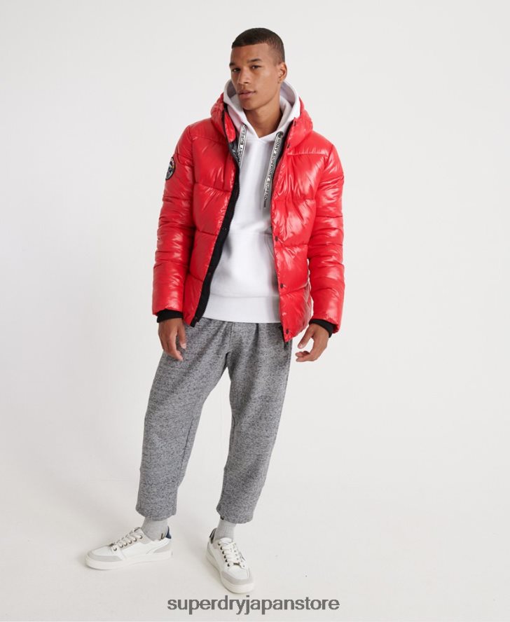 ハイシャインボンバージャケット 男性 Superdry 衣類 赤 2J62PZ1163