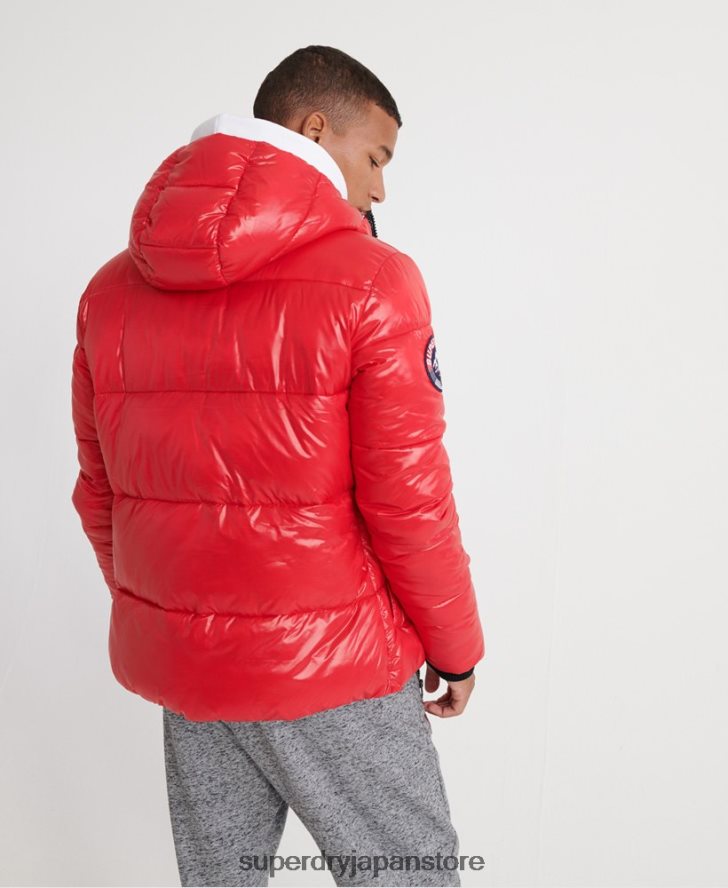 ハイシャインボンバージャケット 男性 Superdry 衣類 赤 2J62PZ1163