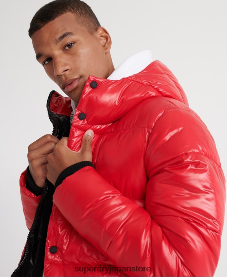 ハイシャインボンバージャケット 男性 Superdry 衣類 赤 2J62PZ1163