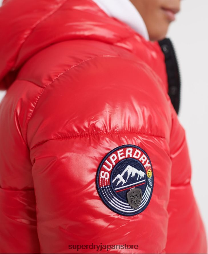ハイシャインボンバージャケット 男性 Superdry 衣類 赤 2J62PZ1163