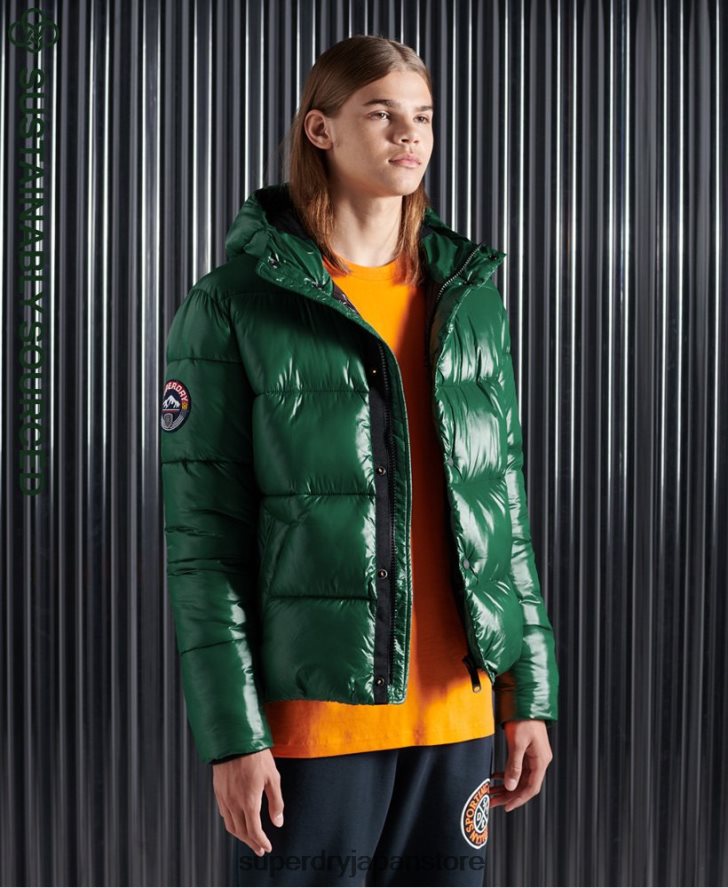 ハイシャイン中綿ジャケット 男性 Superdry 衣類 緑 2J62PZ1169