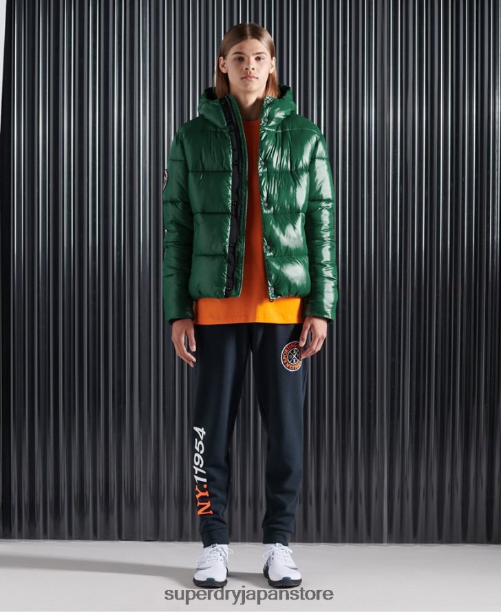 ハイシャイン中綿ジャケット 男性 Superdry 衣類 緑 2J62PZ1169