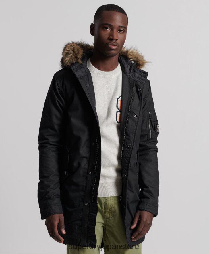 サービスフェイクファートリムパーカーコート 男性 Superdry 衣類 濃い灰色 2J62PZ1171