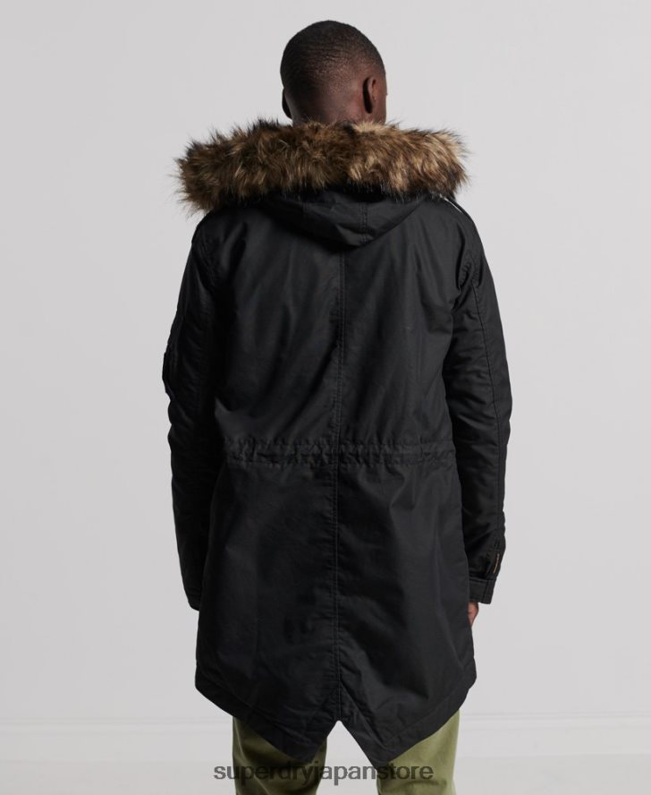 サービスフェイクファートリムパーカーコート 男性 Superdry 衣類 濃い灰色 2J62PZ1171