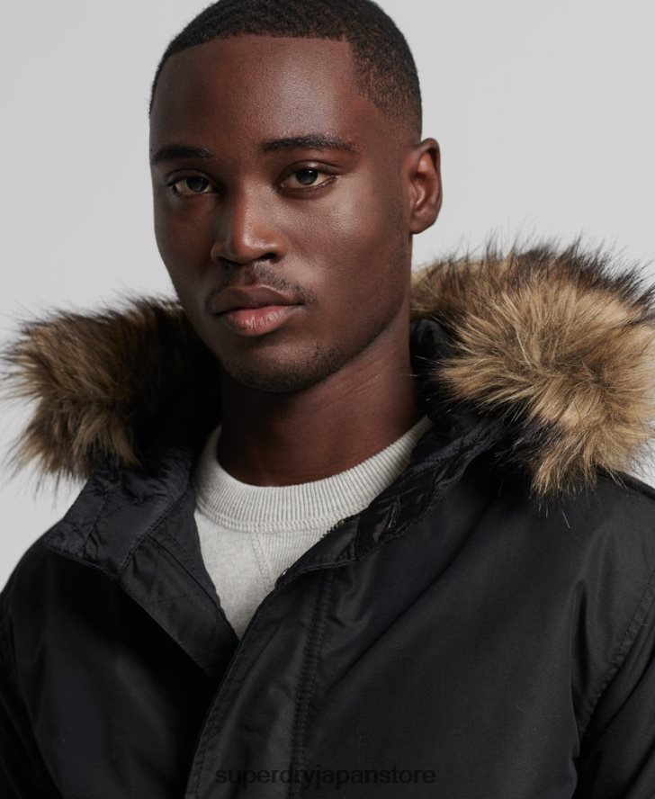 サービスフェイクファートリムパーカーコート 男性 Superdry 衣類 濃い灰色 2J62PZ1171