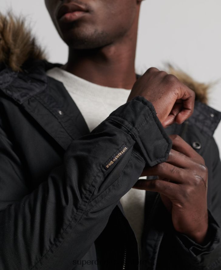 サービスフェイクファートリムパーカーコート 男性 Superdry 衣類 濃い灰色 2J62PZ1171