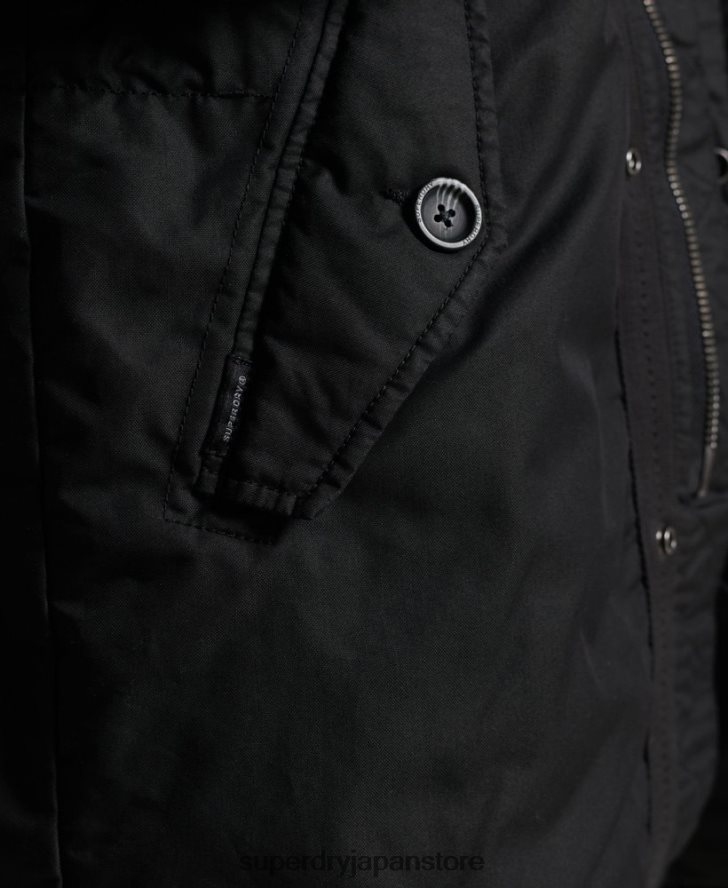 サービスフェイクファートリムパーカーコート 男性 Superdry 衣類 濃い灰色 2J62PZ1171