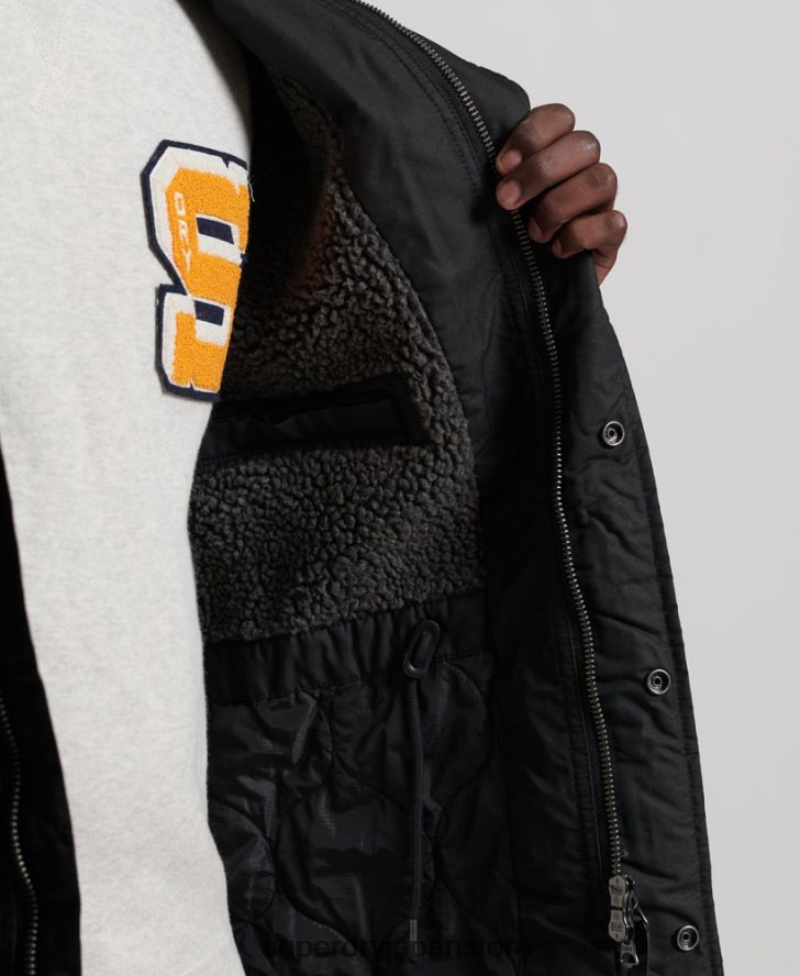 サービスフェイクファートリムパーカーコート 男性 Superdry 衣類 濃い灰色 2J62PZ1171