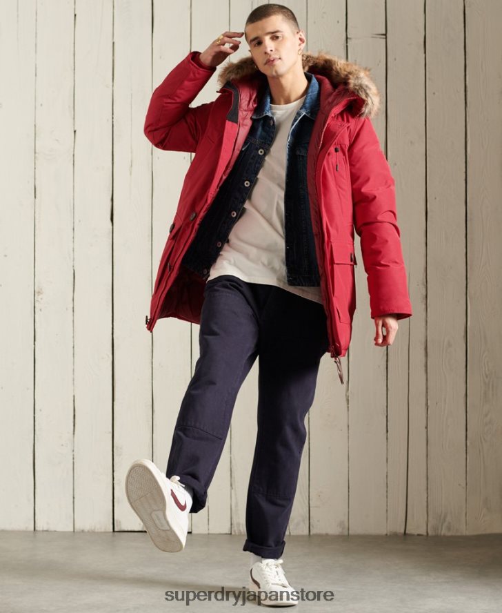ルーキーダウンパーカーコート 男性 Superdry 衣類 赤 2J62PZ1175