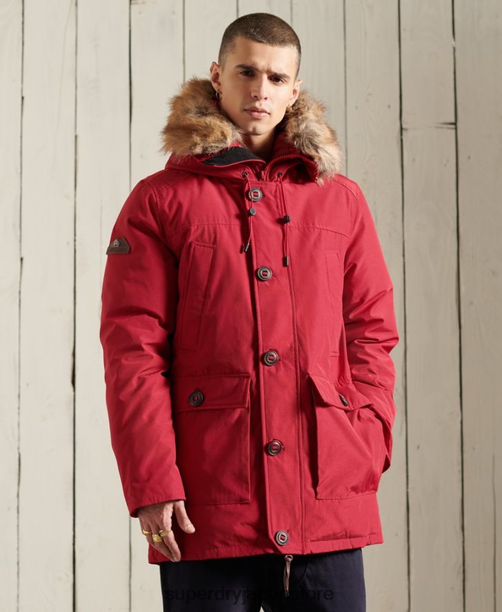 ルーキーダウンパーカーコート 男性 Superdry 衣類 赤 2J62PZ1175
