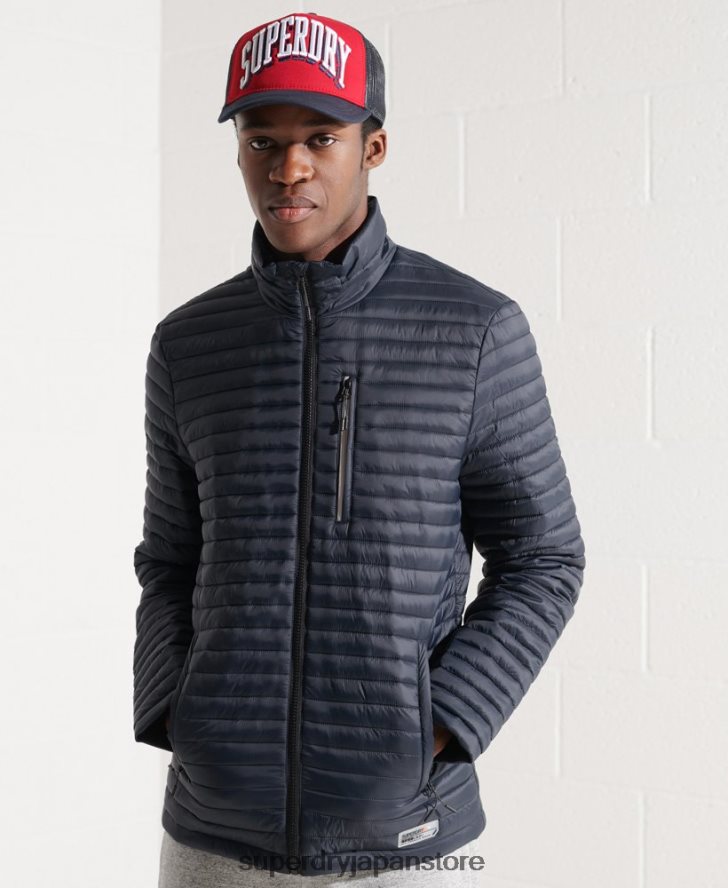 パッカウェイ フードなしフジジャケット 男性 Superdry 衣類 海軍 2J62PZ1177