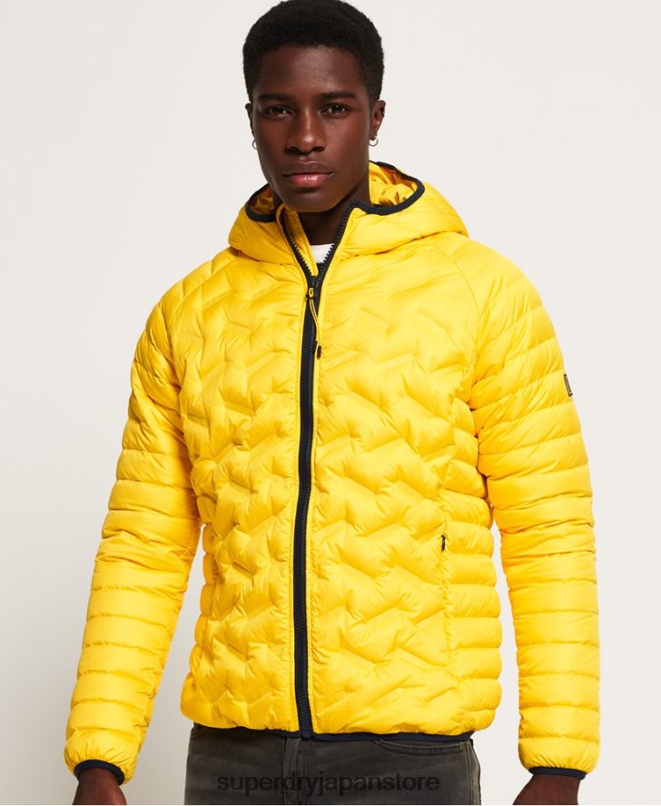 ダウンレーダーミックスキルティングジャケット 男性 Superdry 衣類 黄色 2J62PZ1183