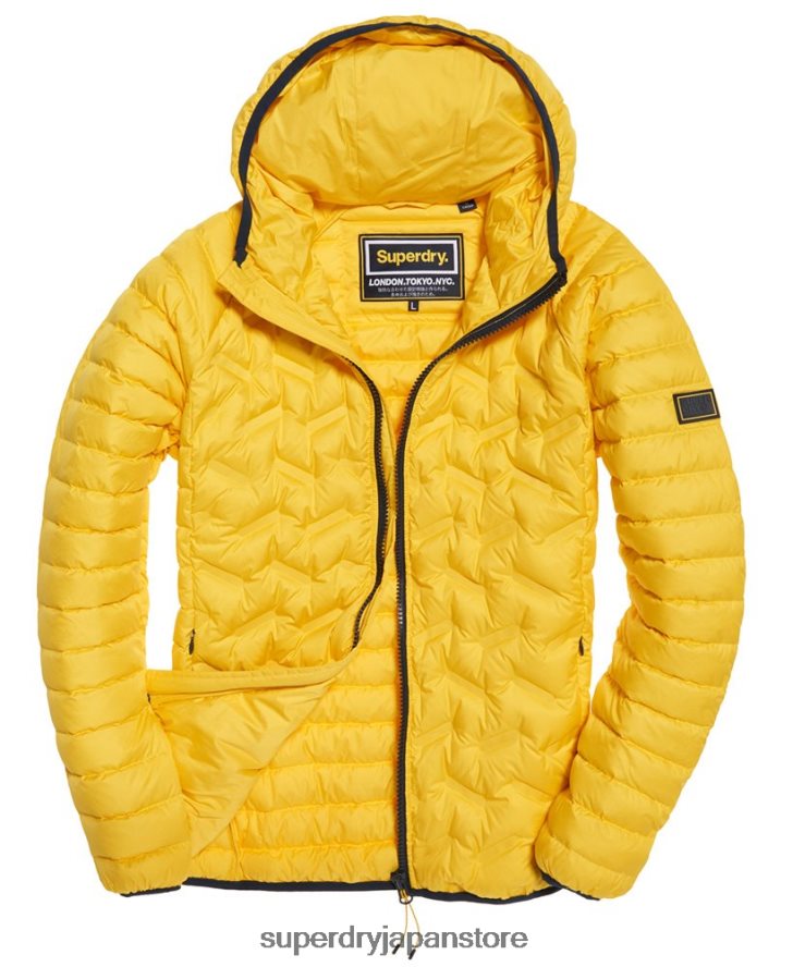 ダウンレーダーミックスキルティングジャケット 男性 Superdry 衣類 黄色 2J62PZ1183