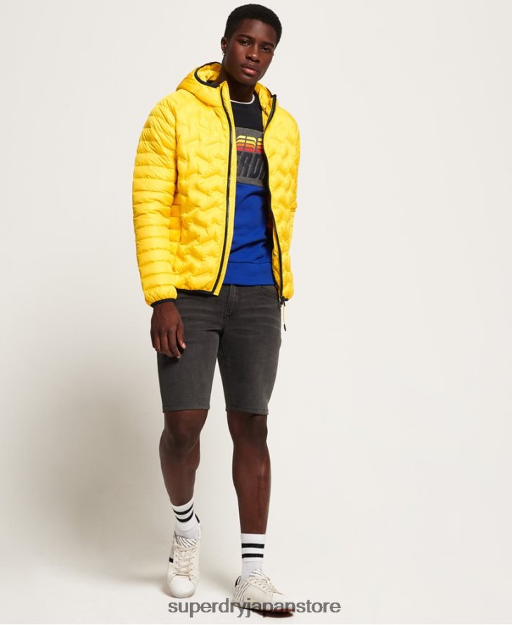 ダウンレーダーミックスキルティングジャケット 男性 Superdry 衣類 黄色 2J62PZ1183