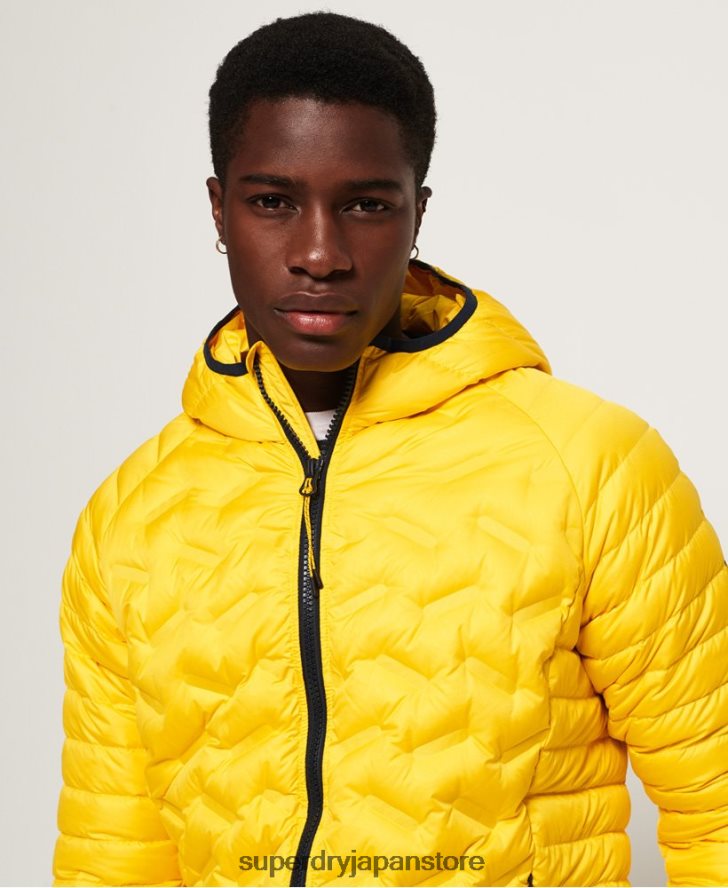 ダウンレーダーミックスキルティングジャケット 男性 Superdry 衣類 黄色 2J62PZ1183