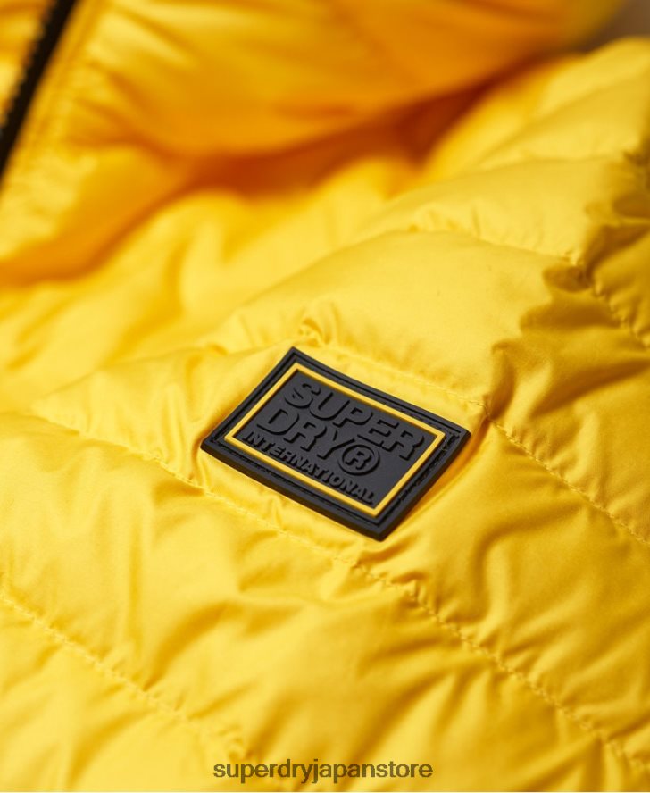 ダウンレーダーミックスキルティングジャケット 男性 Superdry 衣類 黄色 2J62PZ1183