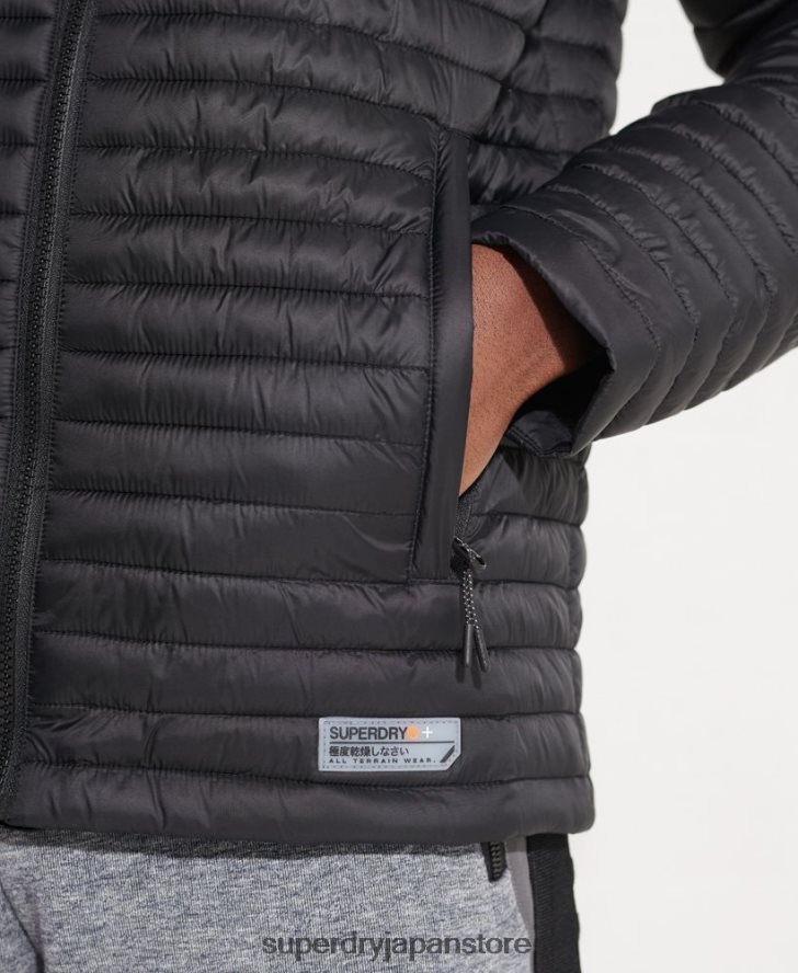 マイクロキルトパッカウェイフジジャケット 男性 Superdry 衣類 黒 2J62PZ1184