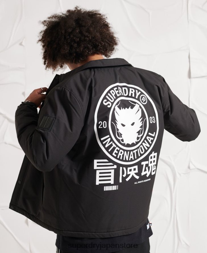 相手コーチジャケット 男性 Superdry 衣類 黒 2J62PZ1189