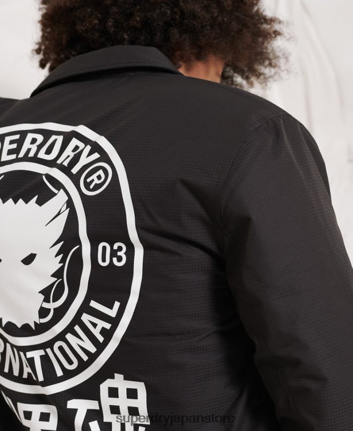 相手コーチジャケット 男性 Superdry 衣類 黒 2J62PZ1189
