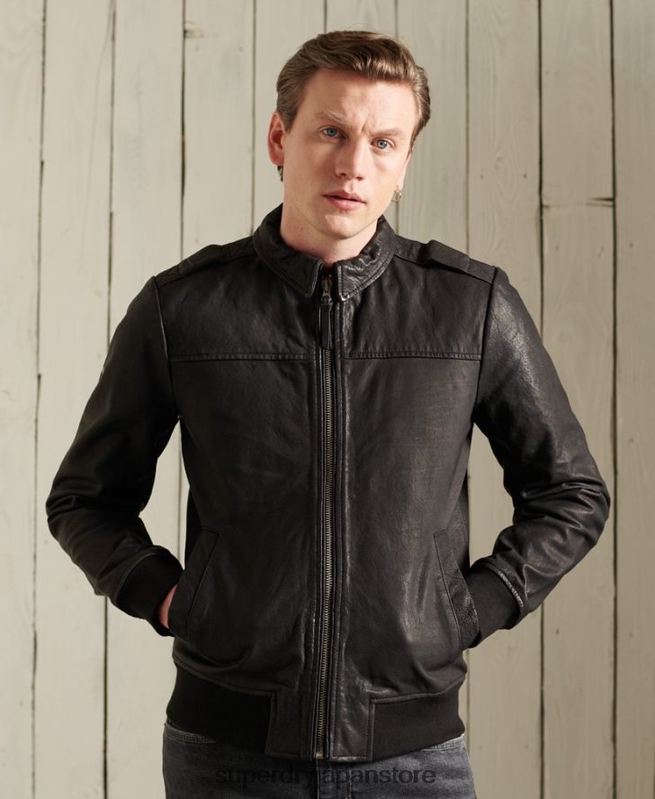 アビエーターレザージャケット 男性 Superdry 衣類 黒 2J62PZ1195