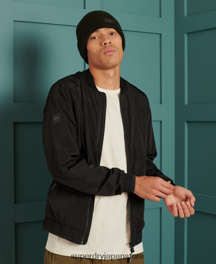 サープラスグッズ フライウェイトボンバージャケット 男性 Superdry 衣類 黒 2J62PZ1196