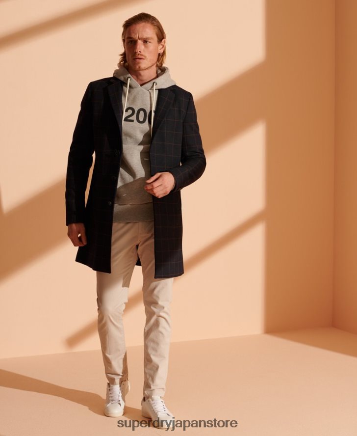 ファンデーションウールコート 男性 Superdry 衣類 海軍 2J62PZ1197