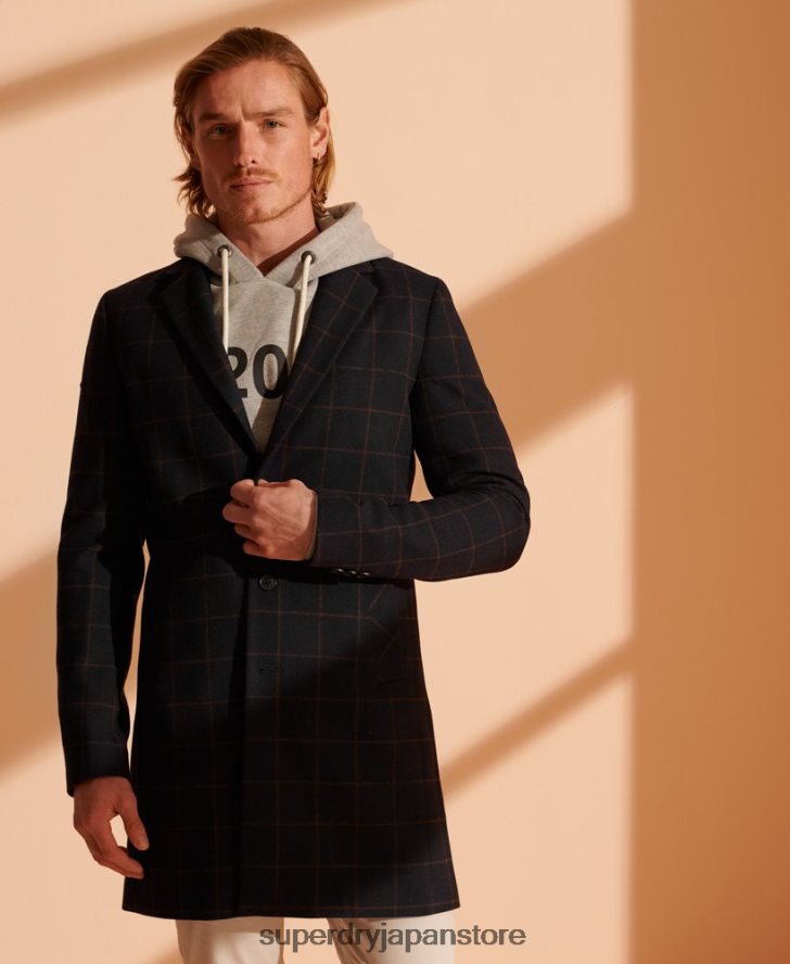 ファンデーションウールコート 男性 Superdry 衣類 海軍 2J62PZ1197