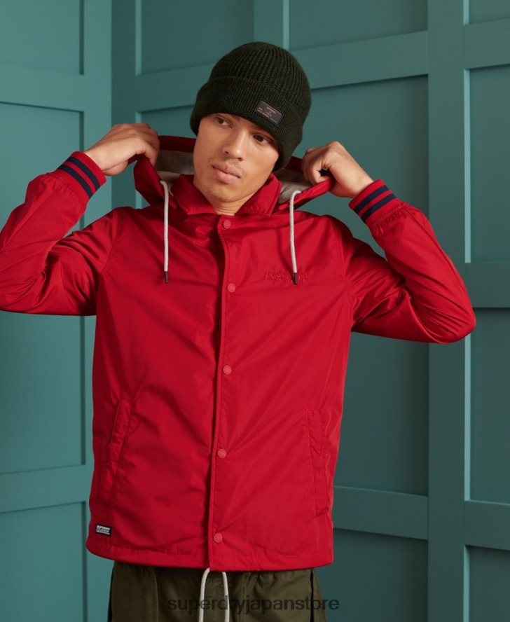野球フード付きコーチジャケット 男性 Superdry 衣類 赤 2J62PZ1200