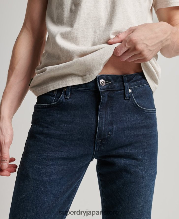 オーガニックコットンスリムジーンズ 男性 Superdry 衣類 濃紺 2J62PZ1205