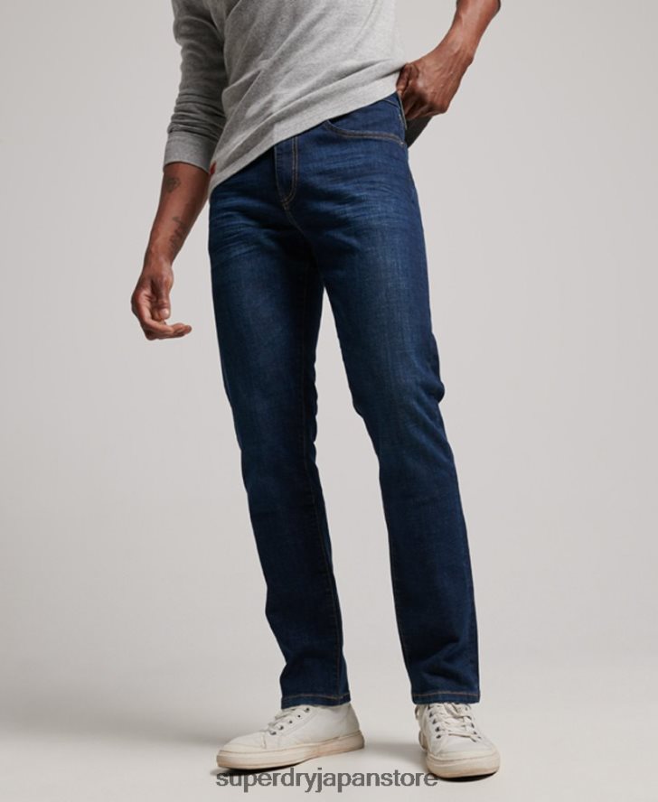 オーガニックコットン スリムストレートジーンズ 男性 Superdry 衣類 青 2J62PZ1208