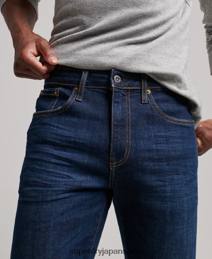オーガニックコットン スリムストレートジーンズ 男性 Superdry 衣類 青 2J62PZ1208