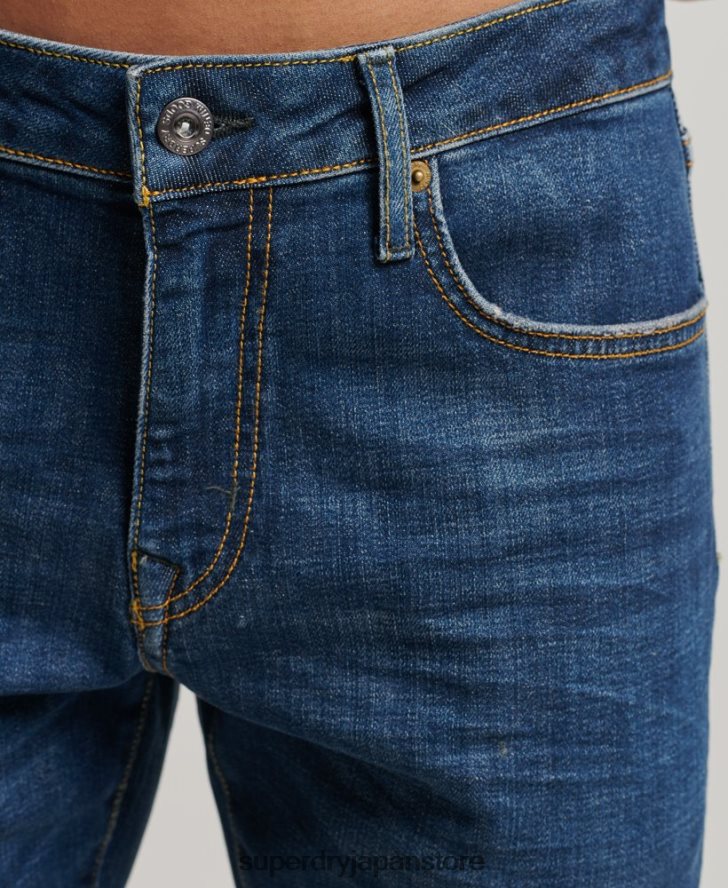 オーガニックコットンスリムジーンズ 男性 Superdry 衣類 青 2J62PZ1209