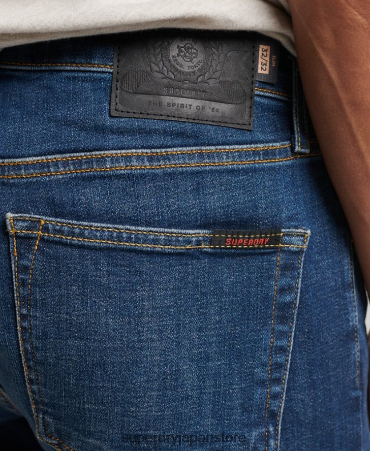 オーガニックコットンスリムジーンズ 男性 Superdry 衣類 青 2J62PZ1209