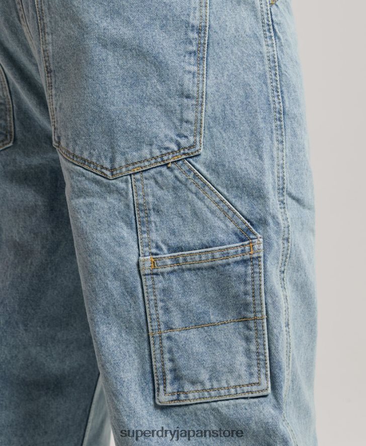 オーガニックコットン カーペンター ジーンズ 男性 Superdry 衣類 ライトブルー 2J62PZ1211