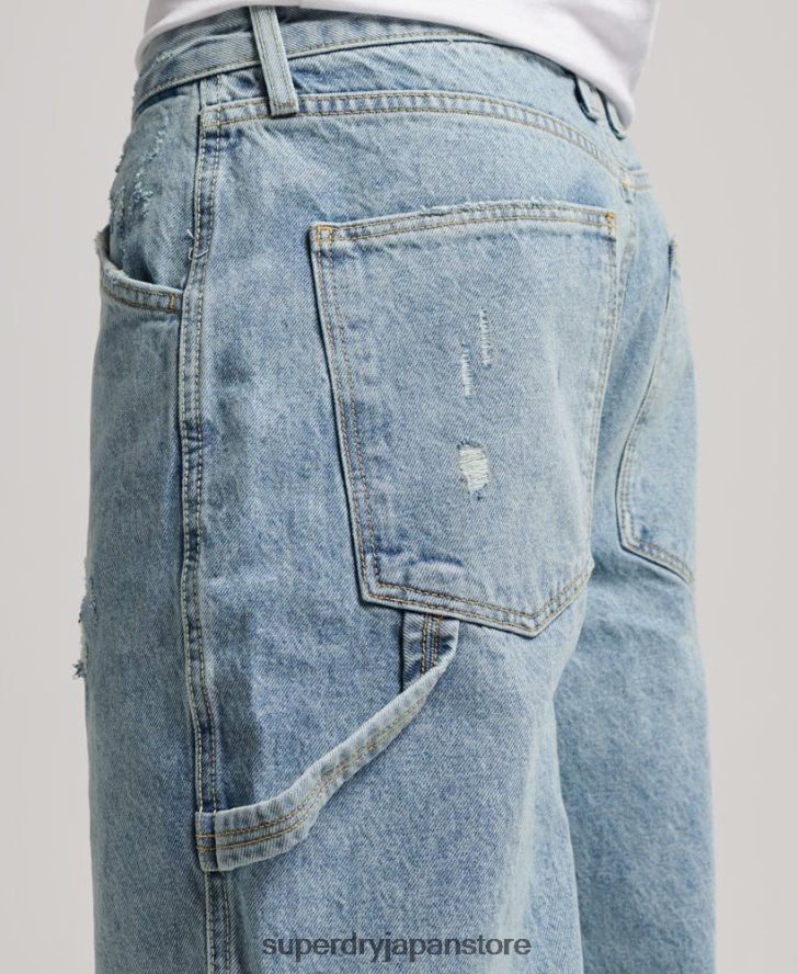 オーガニックコットン カーペンター ジーンズ 男性 Superdry 衣類 ライトブルー 2J62PZ1211